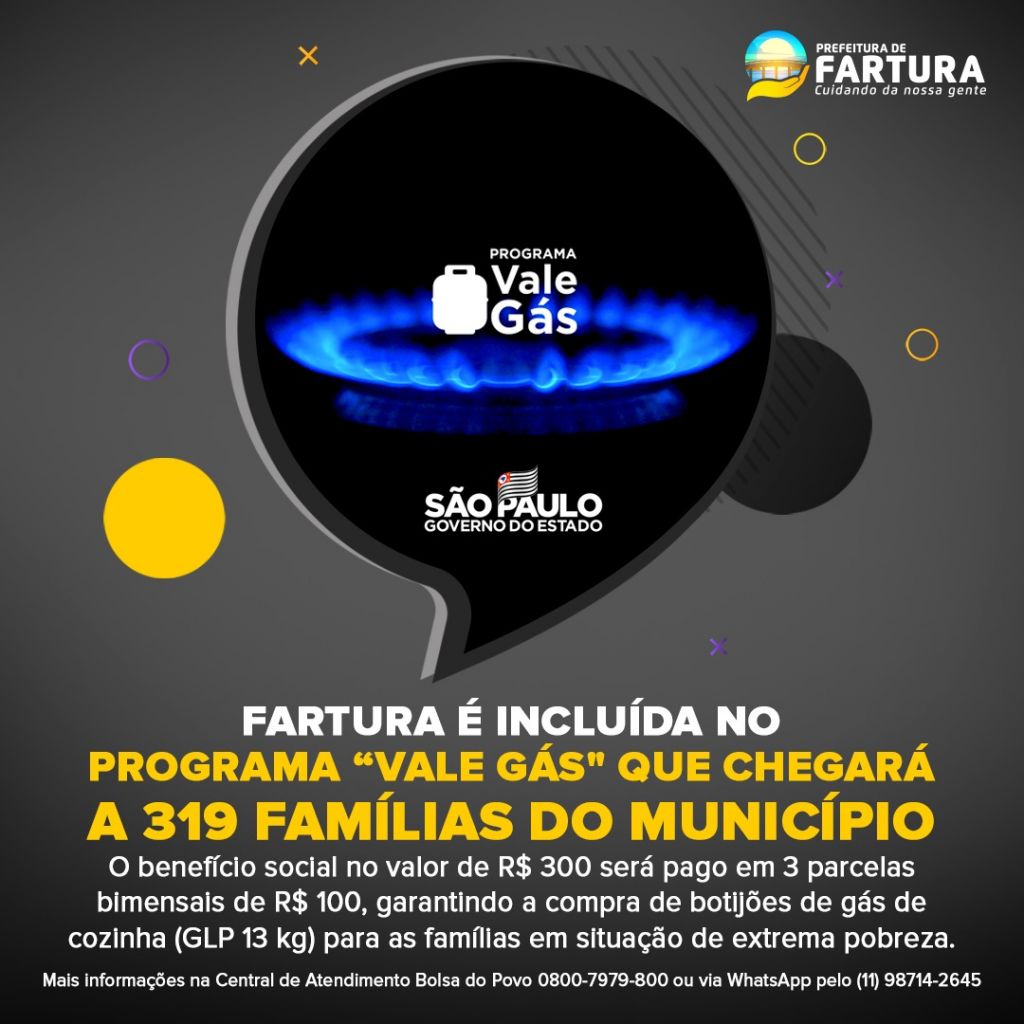 Notícia - Fartura é incluída no Programa “Vale Gás
